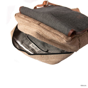 "ARJU-2" Wild Nettle 'Allo' and Vegetal Leather Backpack - kolpaworld.com
